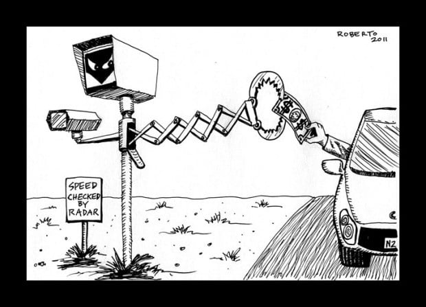 Editorial cartoon: Red light cameras